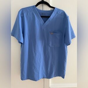 Figs Men's Short Sleeve Blue Scrubs